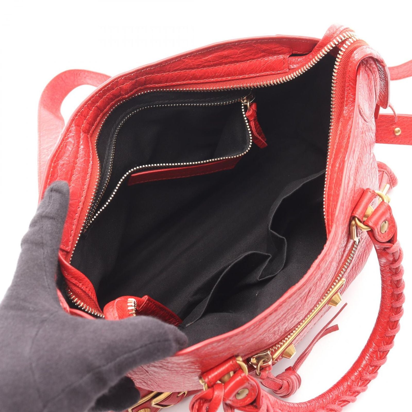 Balenciaga Handbag City Small 2-Way Red Leather Classic Small Shoulder — view 3