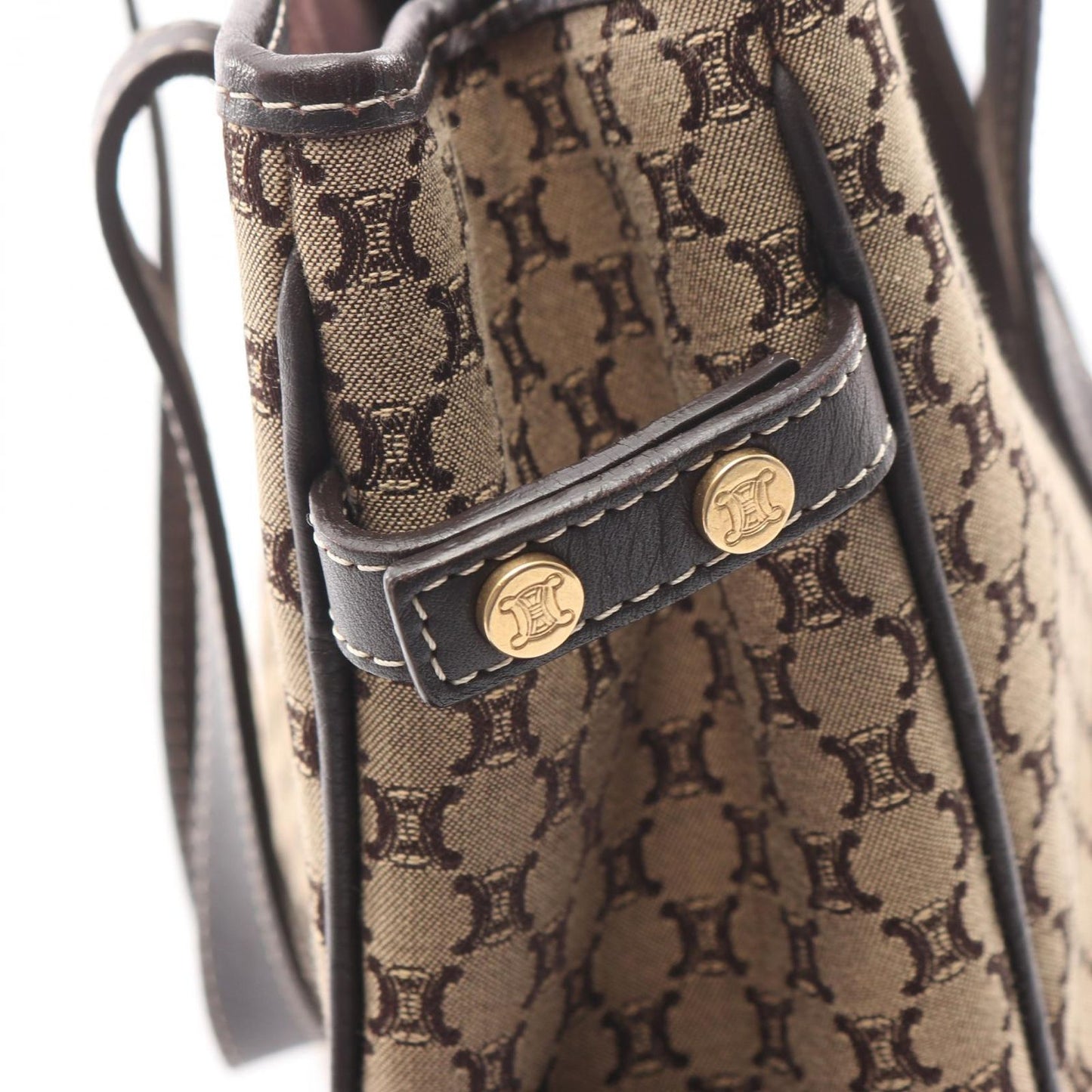 Celine Handbag Macadam Beige Canvas Leather — view 9