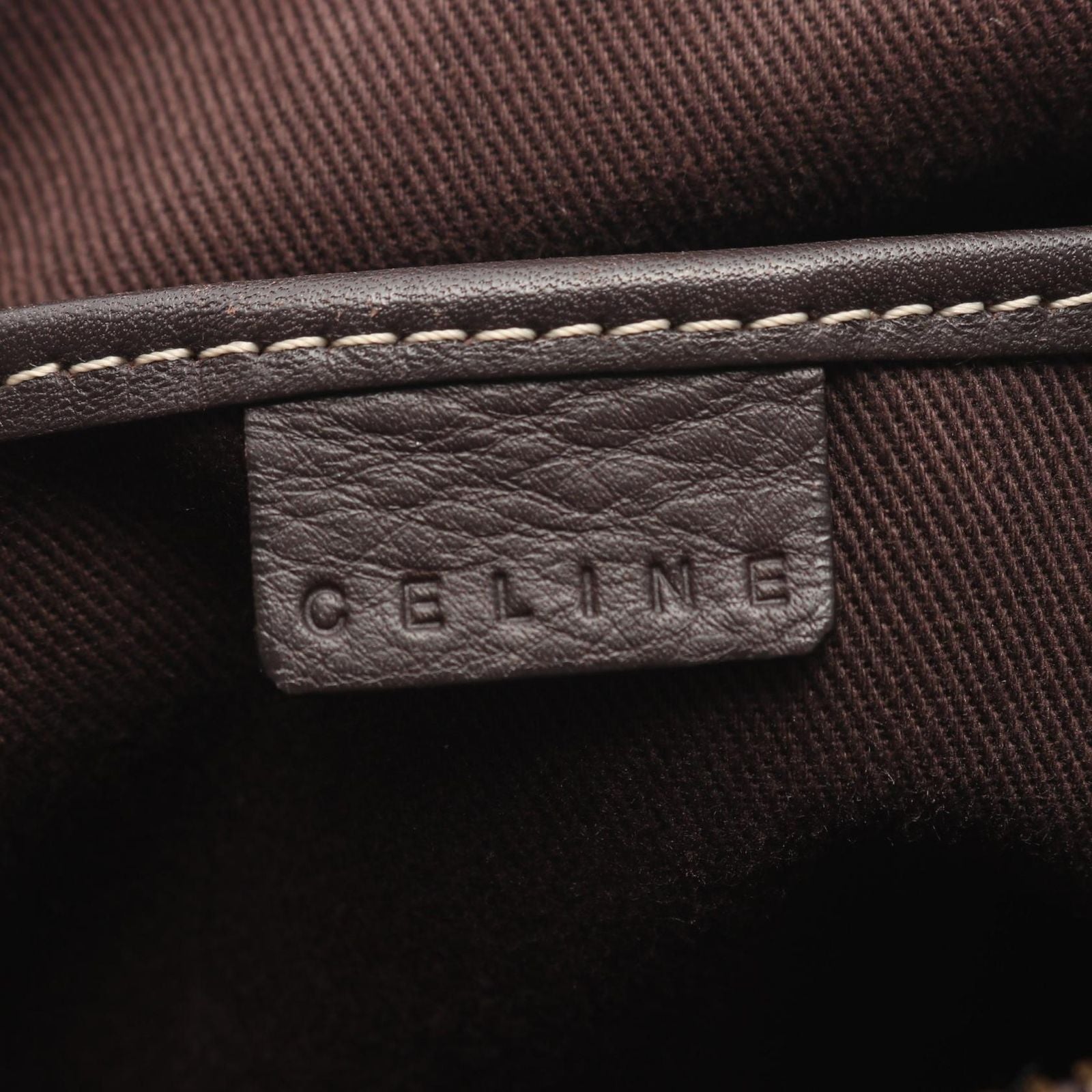 Celine Handbag Macadam Beige Canvas Leather — view 4