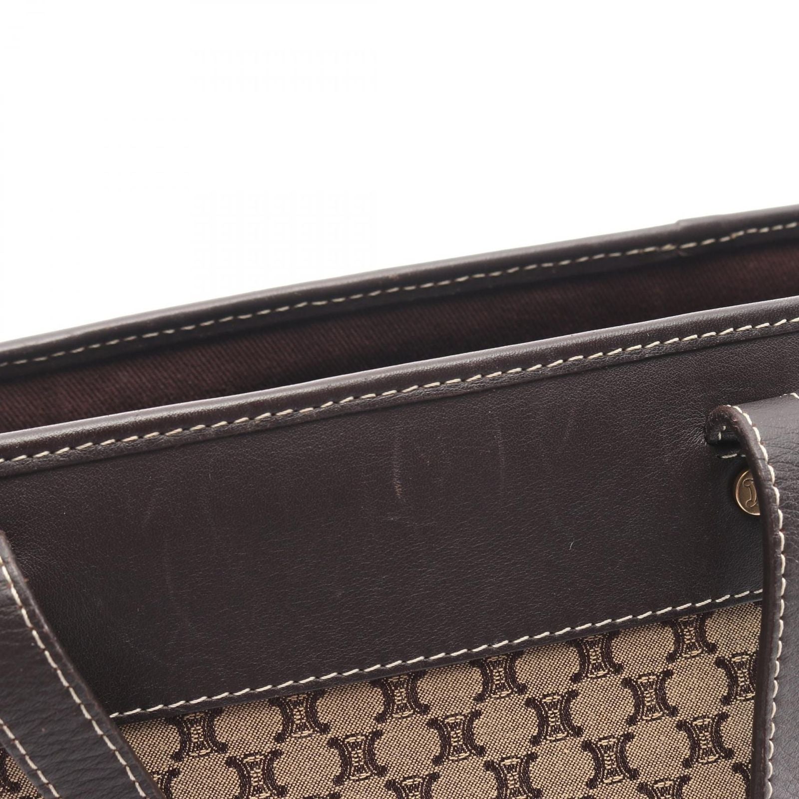 Celine Handbag Macadam Beige Canvas Leather — view 6