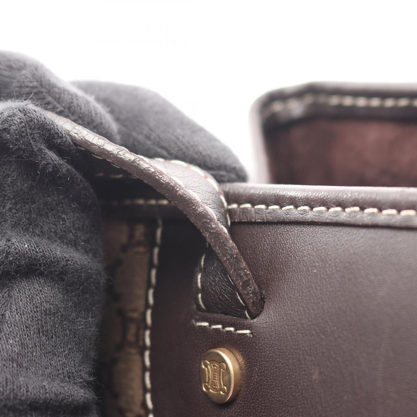 Celine Handbag Macadam Beige Canvas Leather — view 7