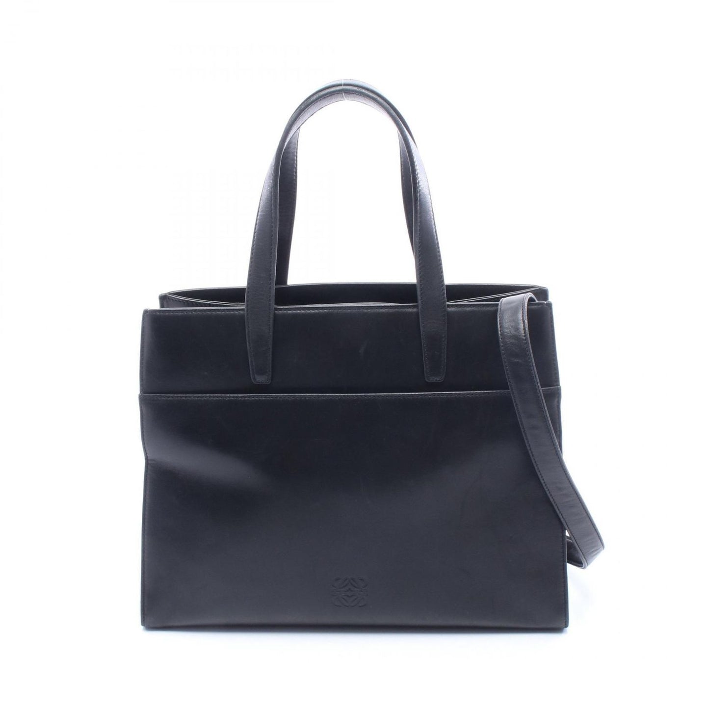 Loewe Tote Anagram 2-Way Black Leather