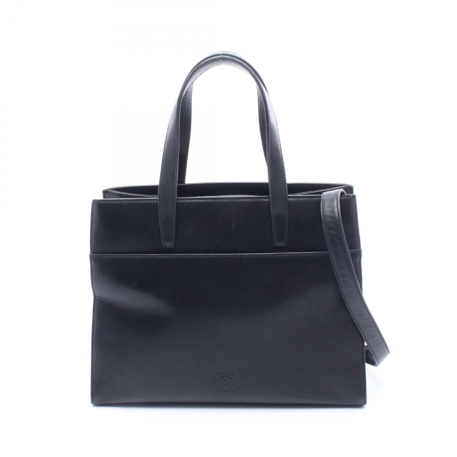 Loewe Tote Anagram 2-Way Black Leather