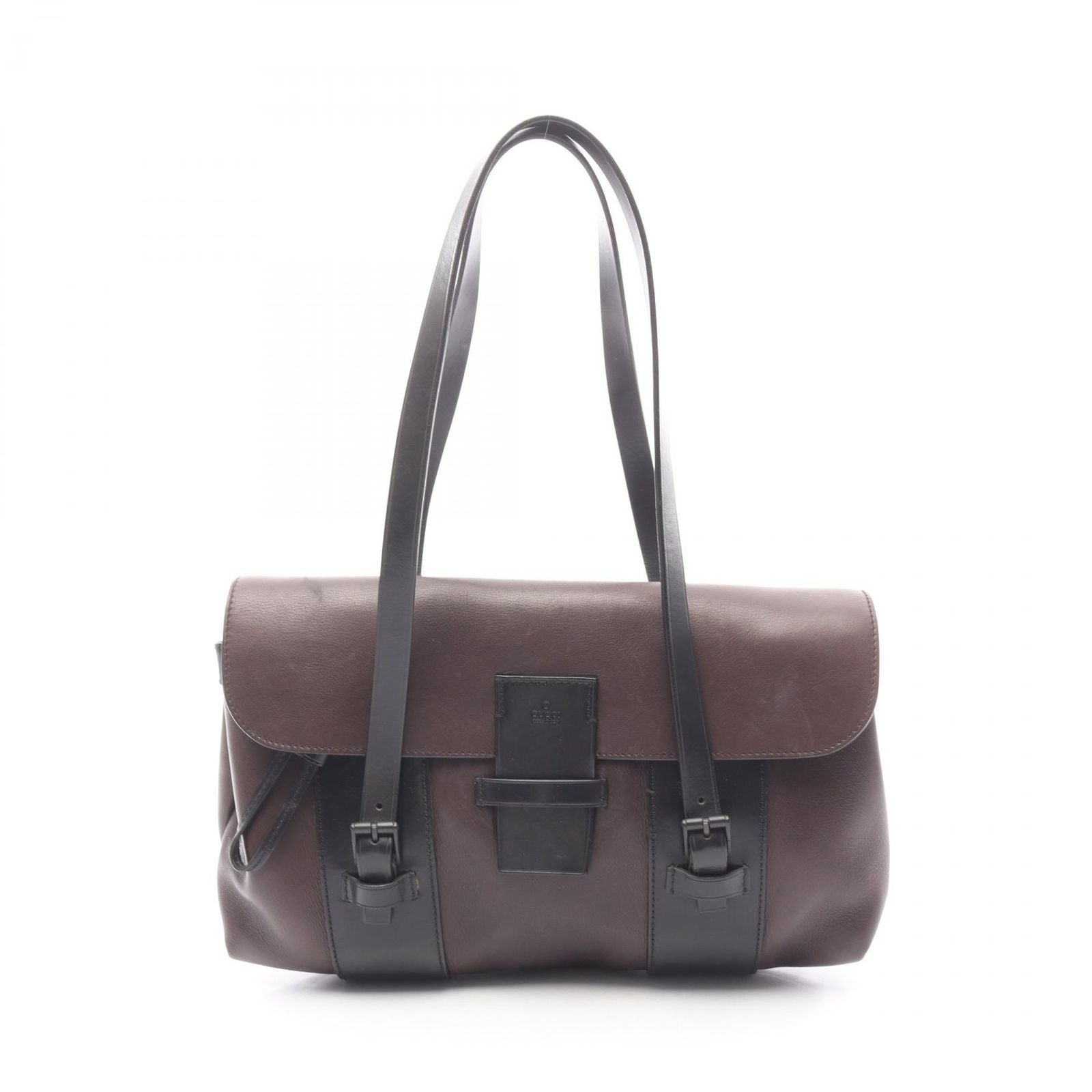Gucci Tote Black Dark Brown Leather Shoulder
