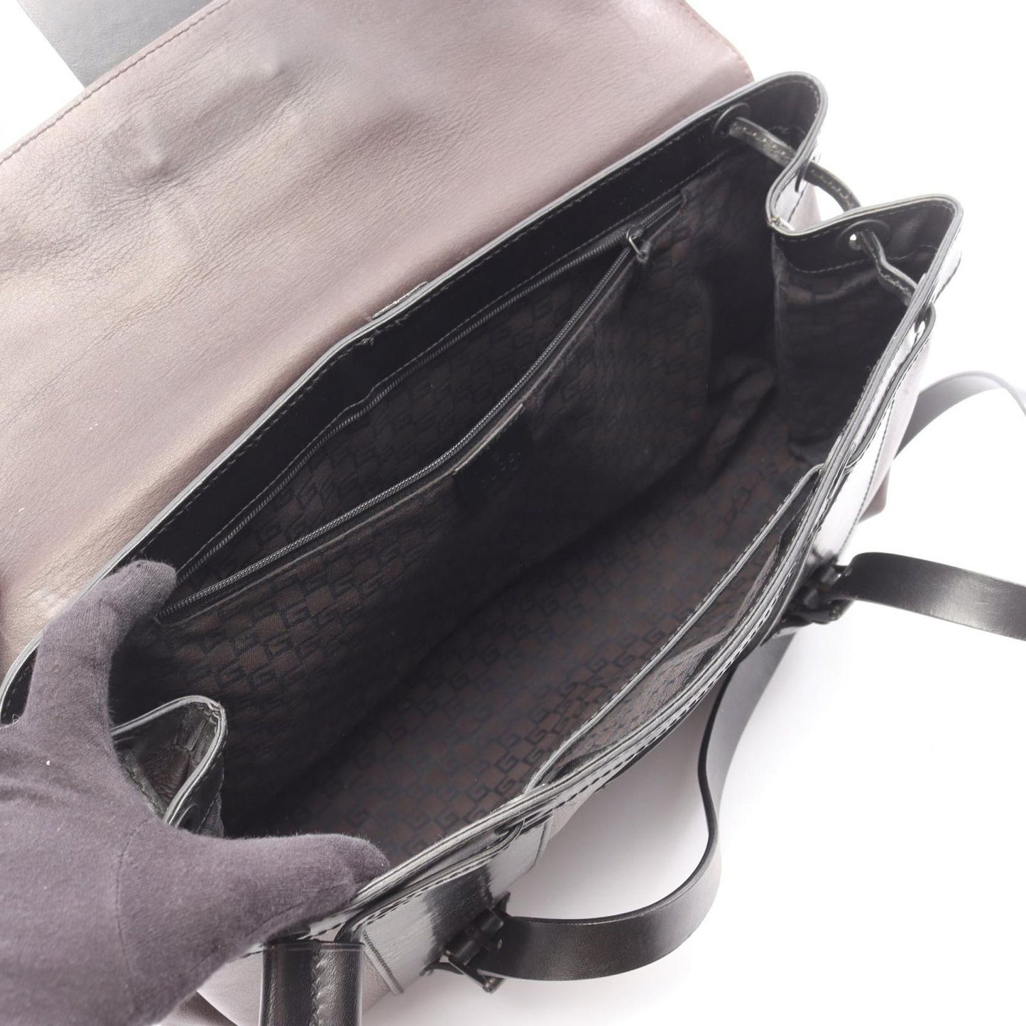 Gucci Tote Black Dark Brown Leather Shoulder — view 3