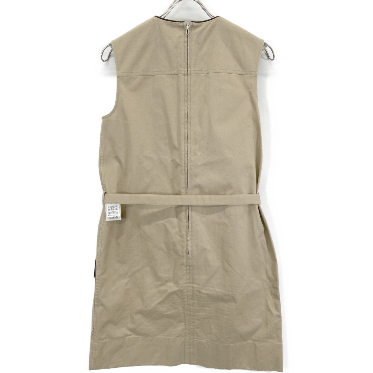 Hermes Leather Cotton Contrast Belt Sleeveless 36 — view 2