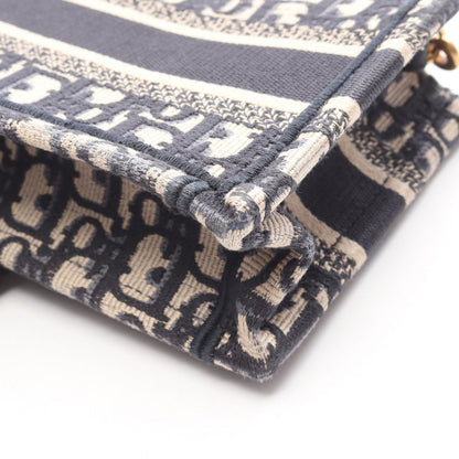 Dior Tote Book Mini 2-Way Beige Navy Canvas Oak — view 6