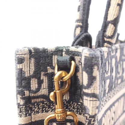 Dior Tote Book Mini 2-Way Beige Navy Canvas Oak — view 7