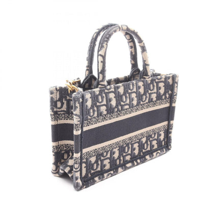 Dior Tote Book Mini 2-Way Beige Navy Canvas Oak — view 2