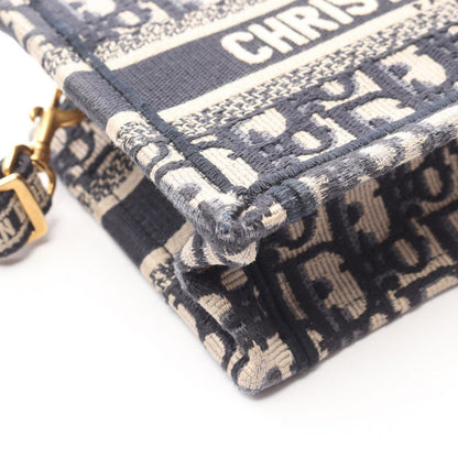Dior Tote Book Mini 2-Way Beige Navy Canvas Oak — view 5