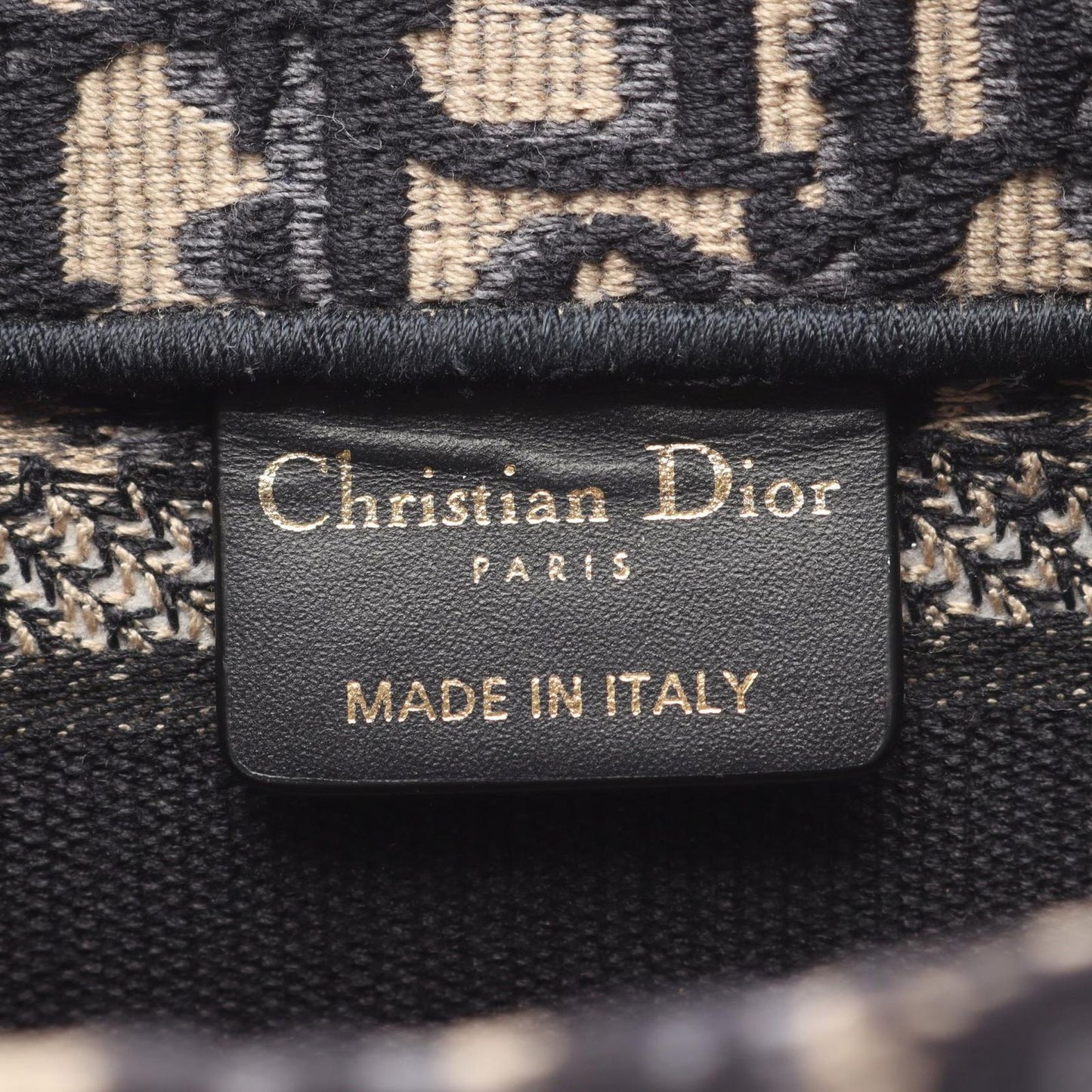 Dior Tote Book Mini 2-Way Beige Navy Canvas Oak — view 4