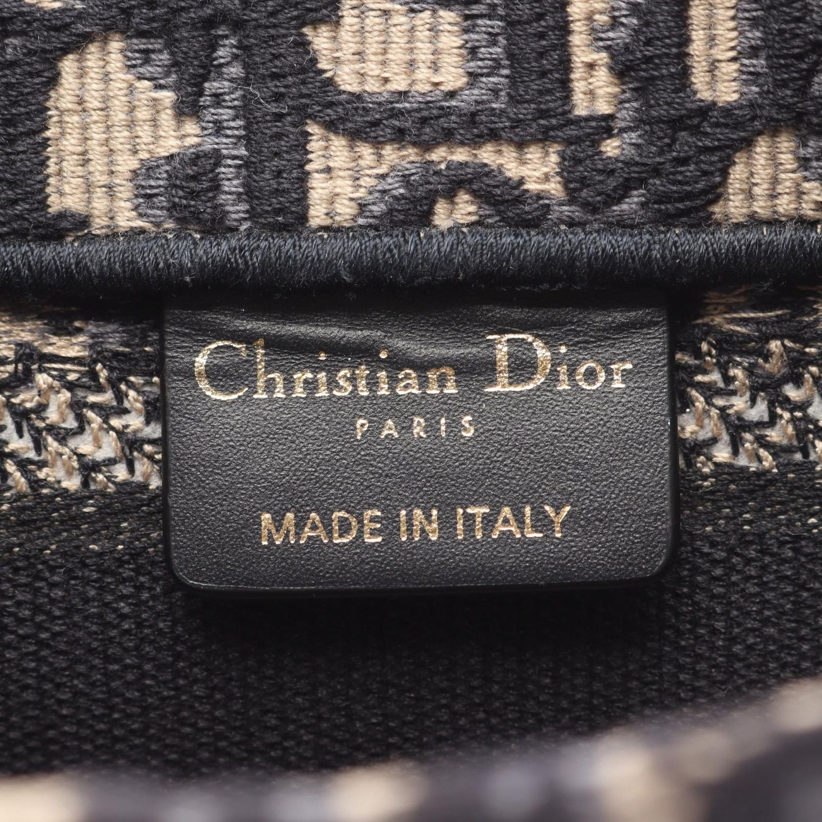 Dior Tote Book Mini 2-Way Beige Navy Canvas Oak — view 4