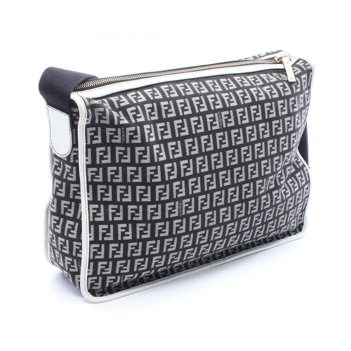 Fendi Shoulder Bag Zucchino Black Canvas Leather Zucchini — view 2