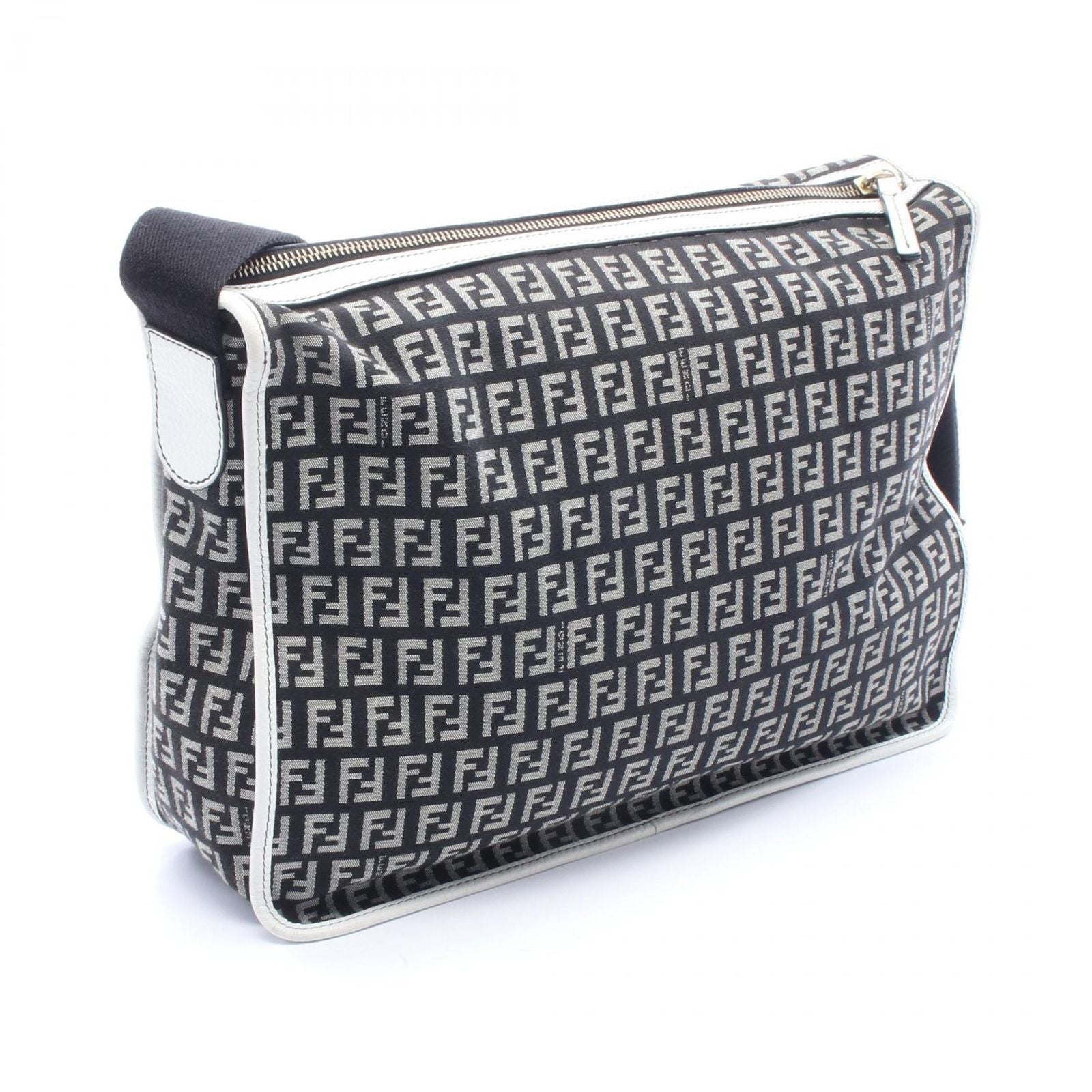 Fendi Shoulder Bag Zucchino Black Canvas Leather Zucchini — view 2