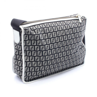 Fendi Shoulder Bag Zucchino Black Canvas Leather Zucchini — view 2