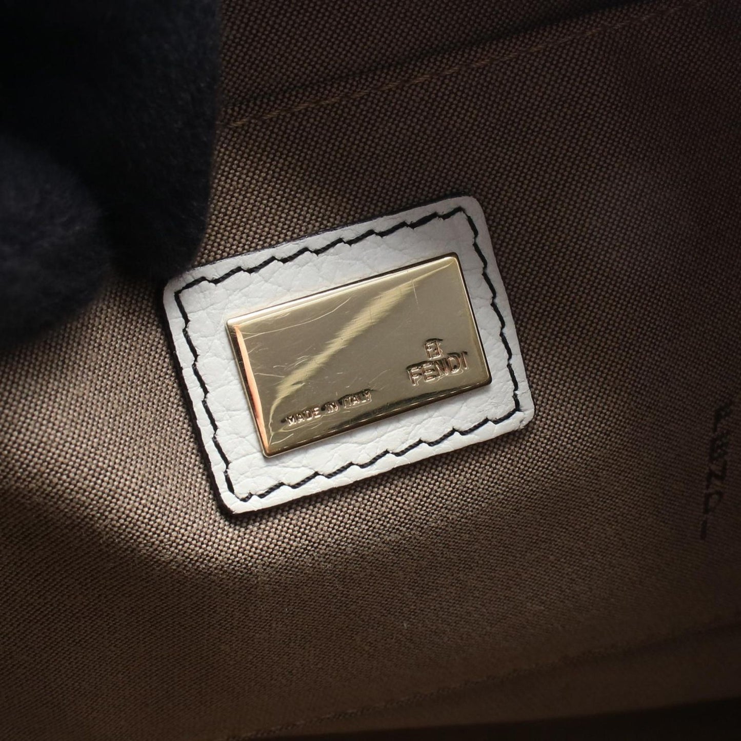 Fendi Shoulder Bag Zucchino Black Canvas Leather Zucchini — view 4