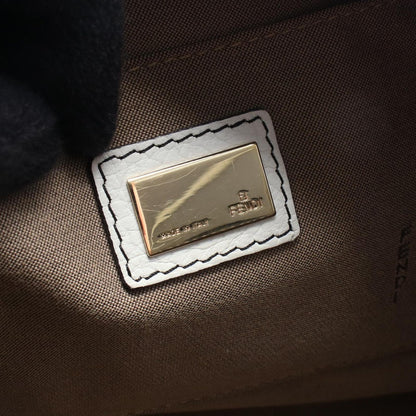 Fendi Shoulder Bag Zucchino Black Canvas Leather Zucchini — view 4