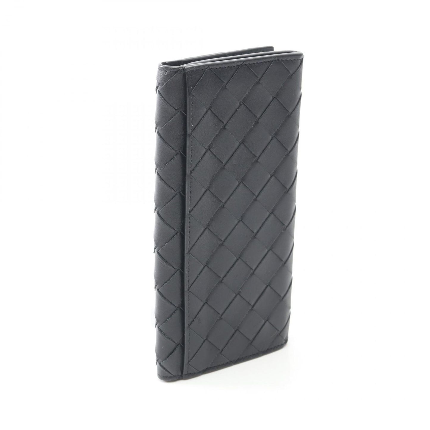 Bottega Veneta Billfold Intrecciato Black Leather Long Wallet — view 2