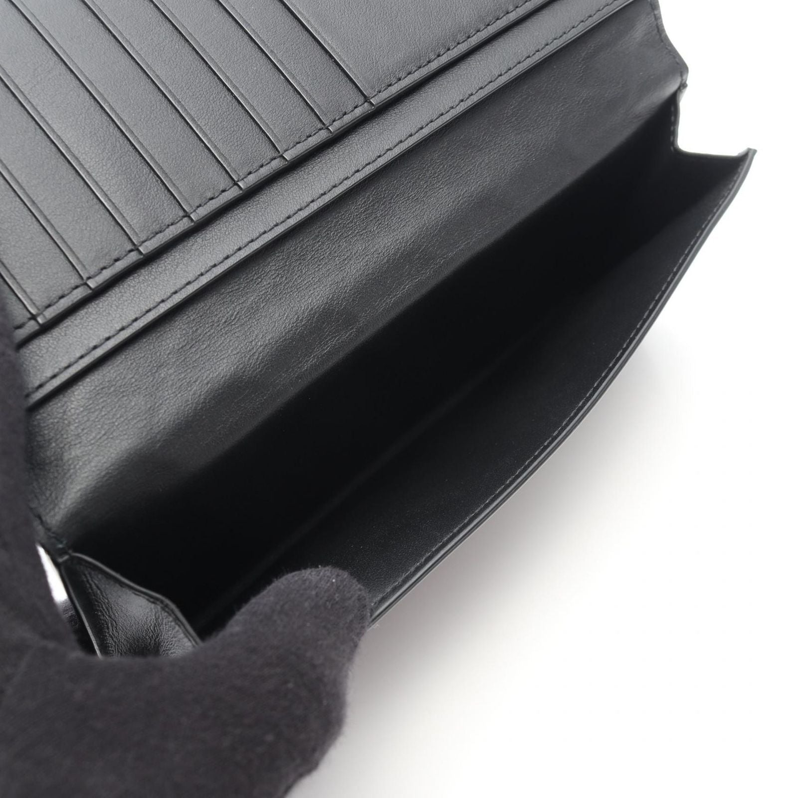 Bottega Veneta Billfold Intrecciato Black Leather Long Wallet — view 4