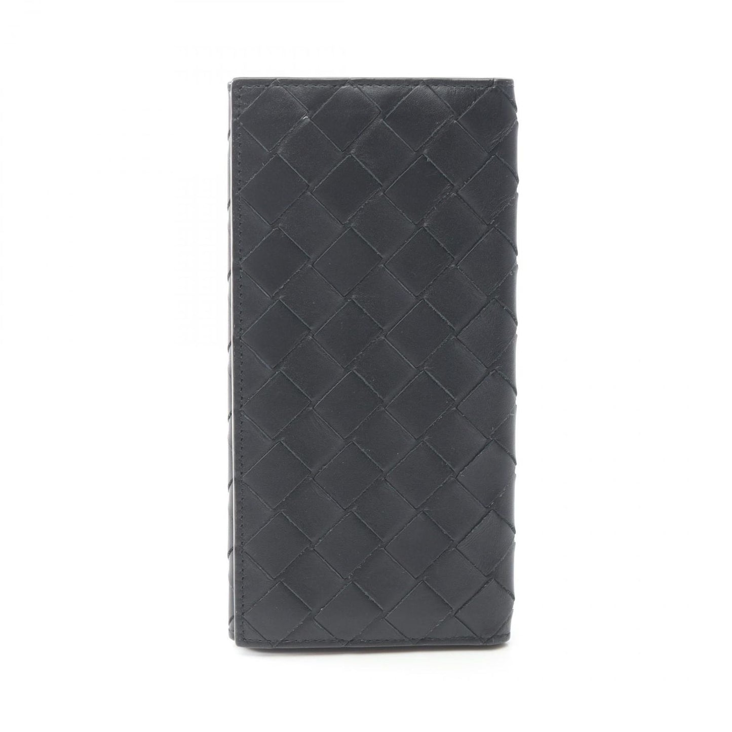 Bottega Veneta Billfold Intrecciato Black Leather Long Wallet