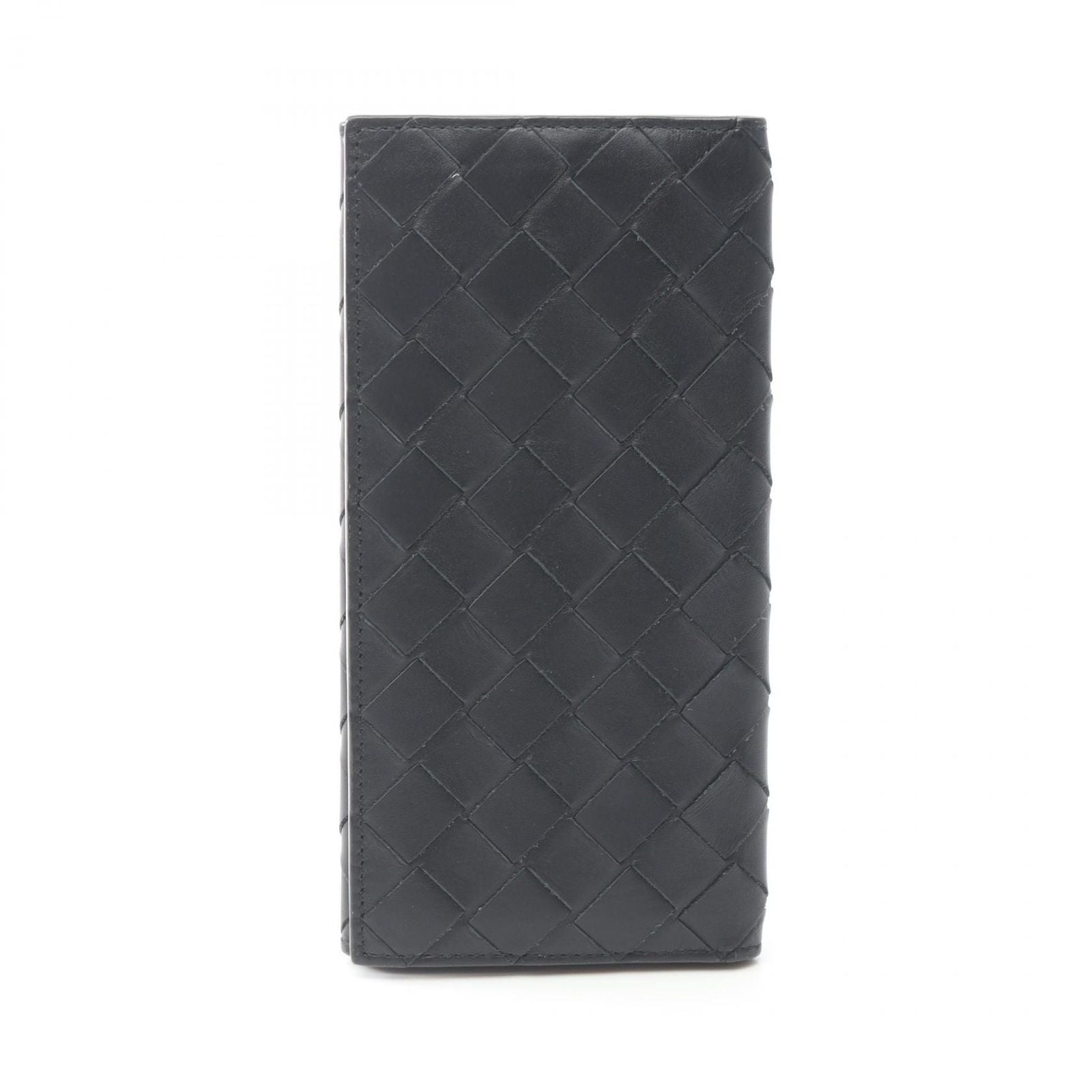 Bottega Veneta Billfold Intrecciato Black Leather Long Wallet