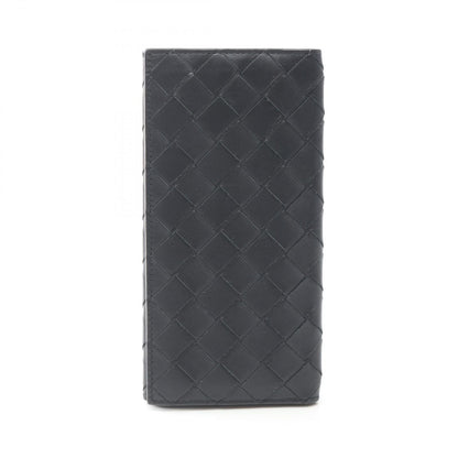 Bottega Veneta Billfold Intrecciato Black Leather Long Wallet