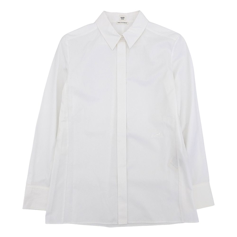 Hermes Carre Shirt Embroidery Regular Top White