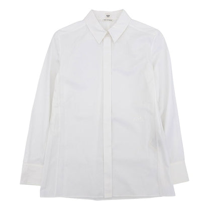 Hermes Carre Shirt Embroidery Regular Top White