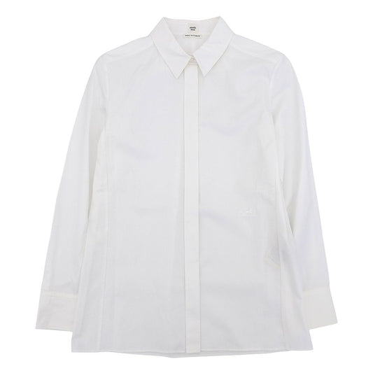 Hermes Carre Shirt Embroidery Regular Top White