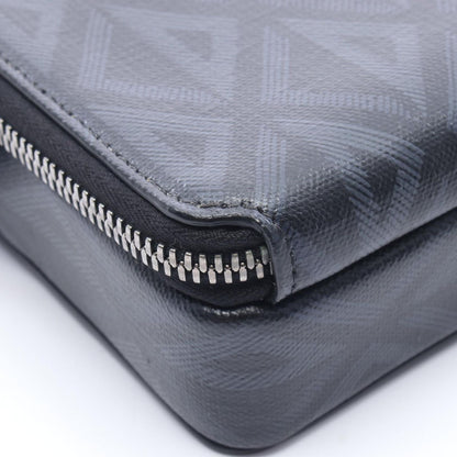 Dior Shoulder Bag CD Diamond Messenger Pouch Gray Black Canvas Leather — view 7