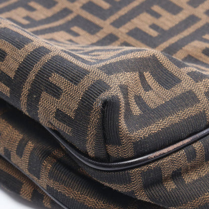 Fendi Shoulder Bag Zucca Brown Canvas Leather — view 9