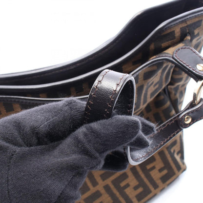 Fendi Shoulder Bag Zucca Brown Canvas Leather — view 7