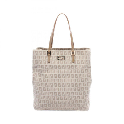 Fendi Tote Zucchino Beige Canvas Leather