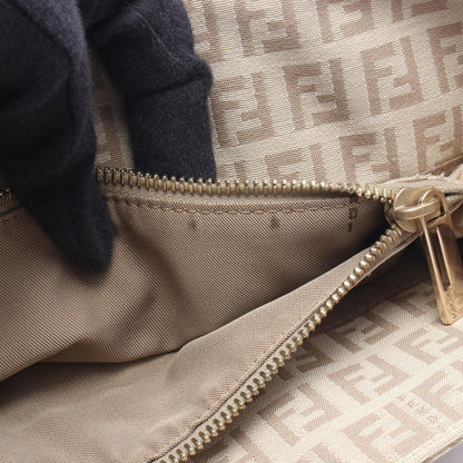 Fendi Tote Zucchino Beige Canvas Leather — view 8