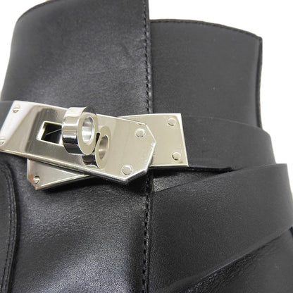 Hermes Neo Kelly Plain Toe Short Boots Shoes Black — view 5