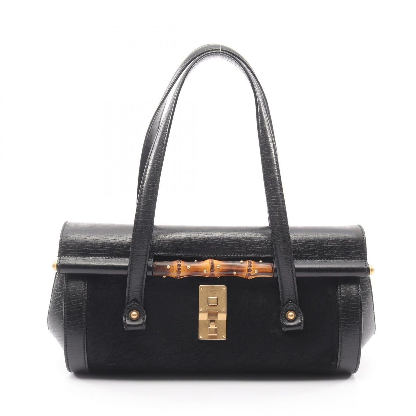 Gucci Shoulder Bag Bamboo Black Leather