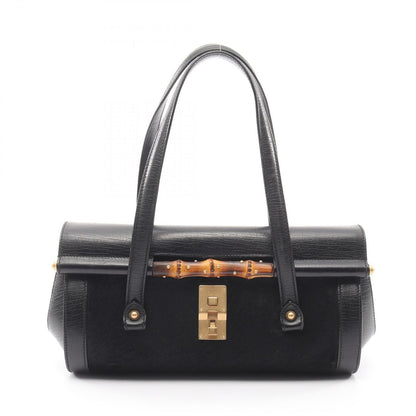 Gucci Shoulder Bag Bamboo Black Leather