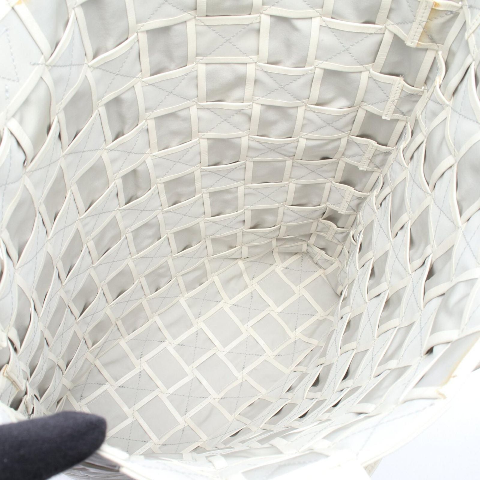 Bottega Veneta Tote Intrecciato Ivory Leather Maxi — view 3