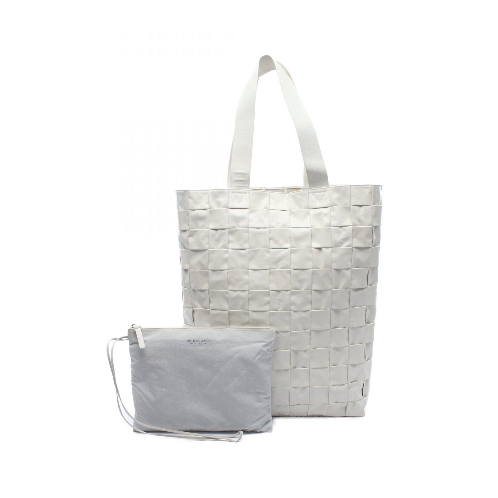 Bottega Veneta Tote Intrecciato Ivory Leather Maxi