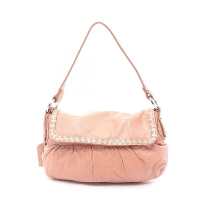Fendi Handbagage Selleria Pink Beige Leather Shoulder Handbag