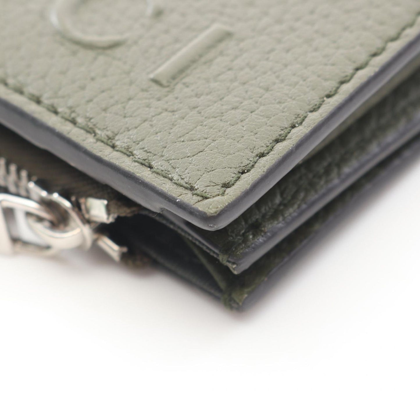 Gucci Bifold Wallet Logo Coin Khaki Leather — view 7