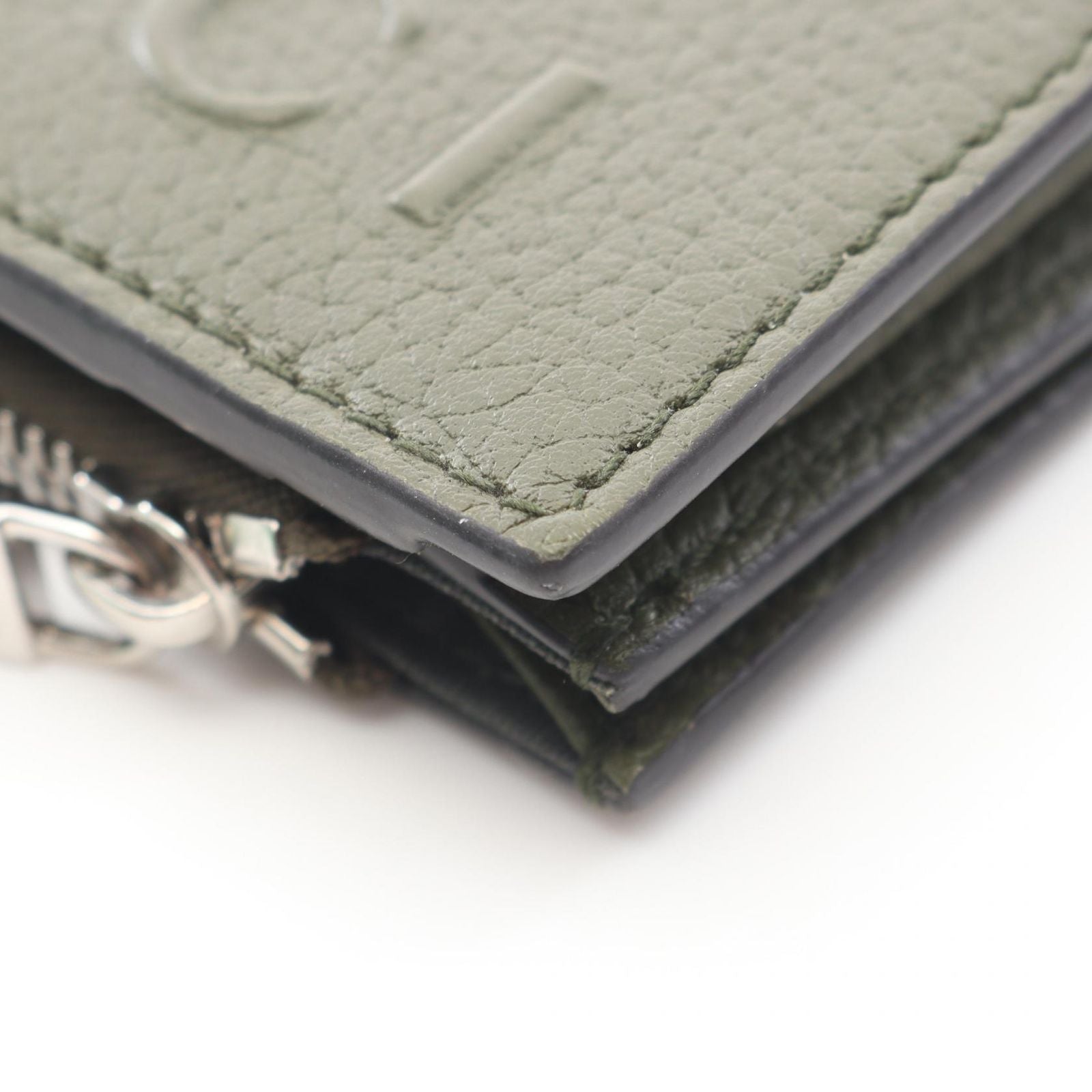 Gucci Bifold Wallet Logo Coin Khaki Leather — view 7
