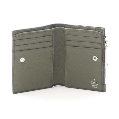 Gucci Bifold Wallet Logo Coin Khaki Leather — view 3