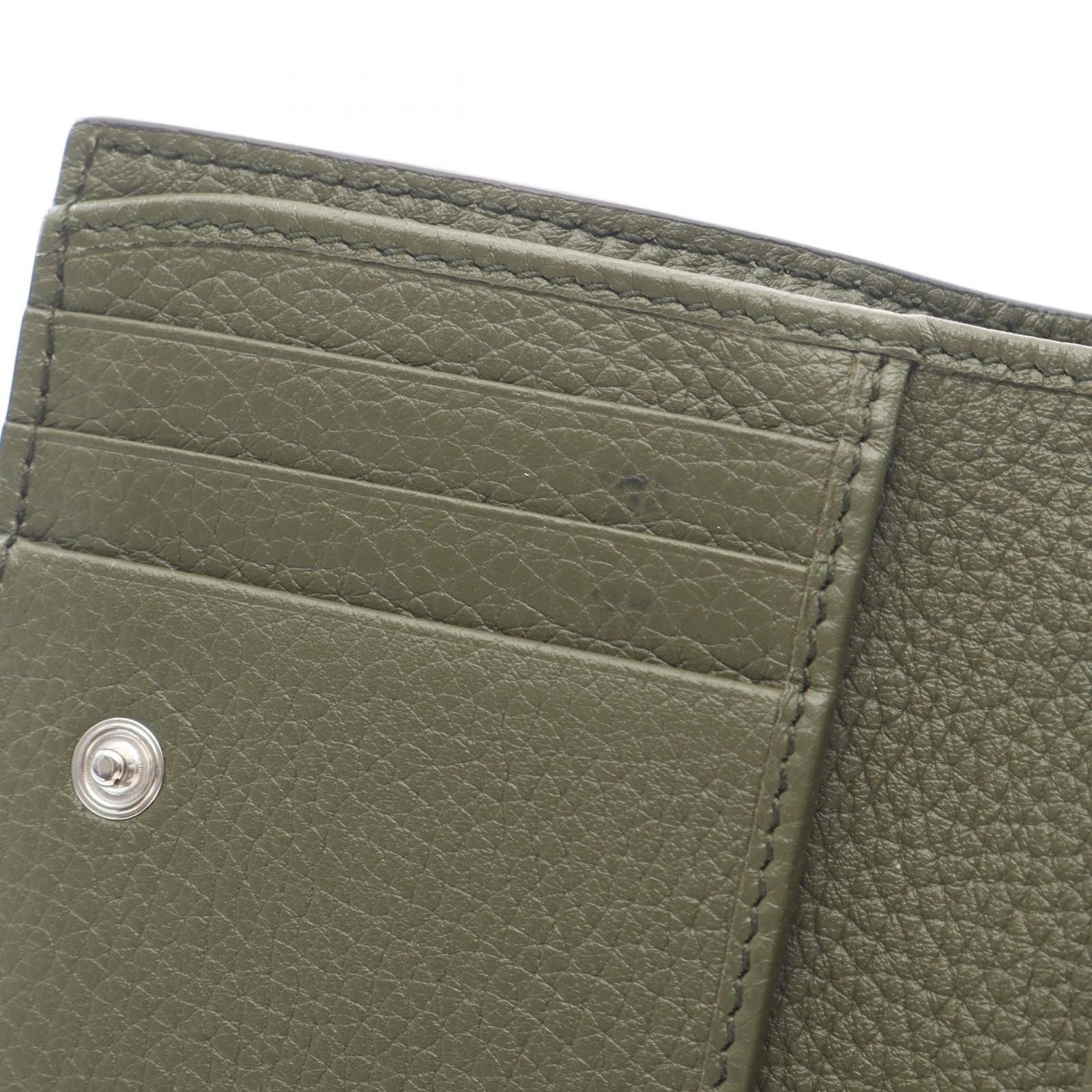 Gucci Bifold Wallet Logo Coin Khaki Leather — view 6