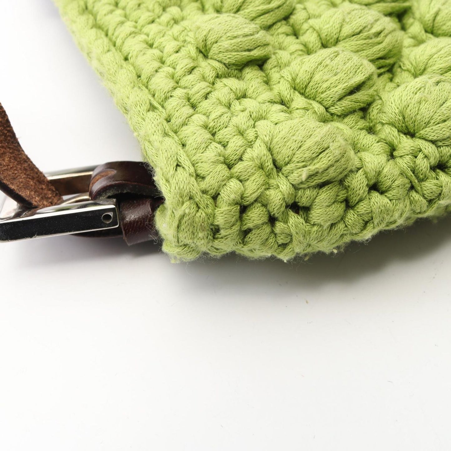 Fendi Shoulder Bag Mamma Baguette Green Canvas Leather — view 9