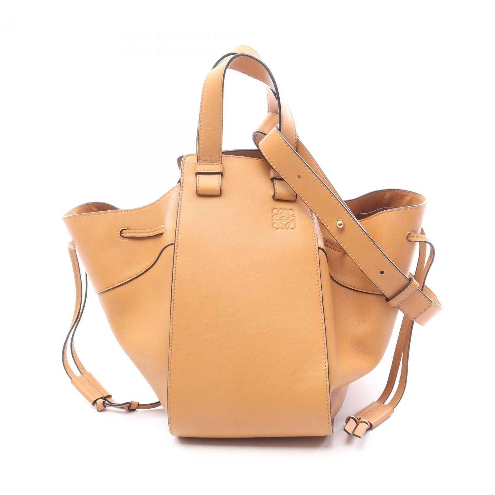 Loewe Handbag 2-Way Camel Leather Hammock