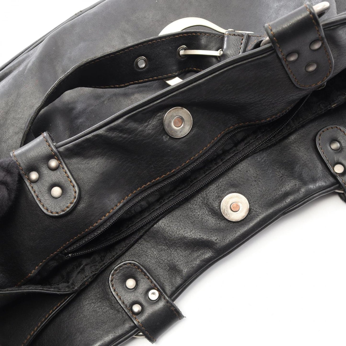 Dior Handbag Gaucho Black Leather Hand — view 5