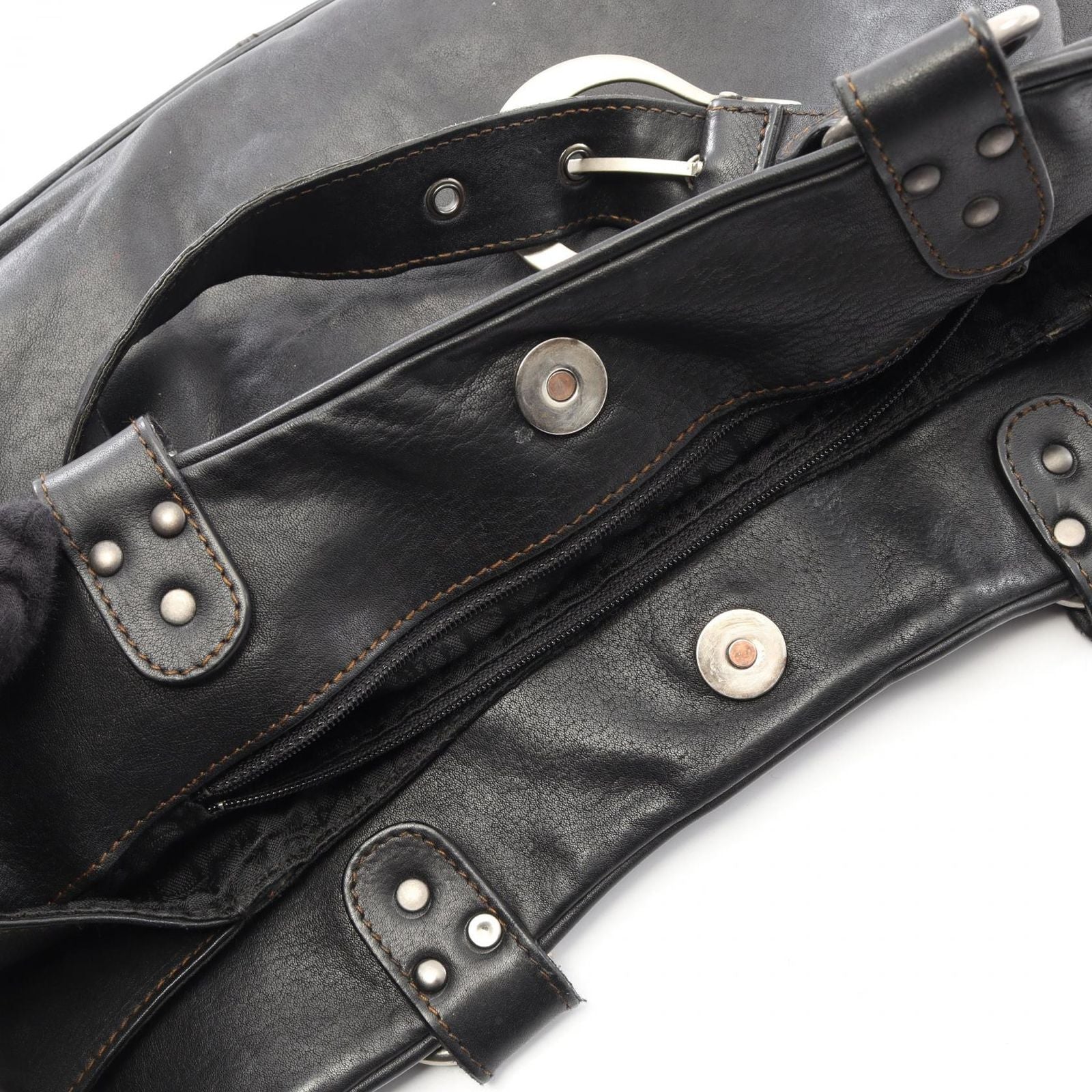 Dior Handbag Gaucho Black Leather Hand — view 5