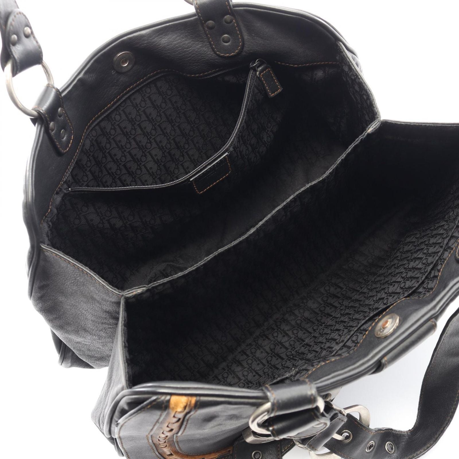 Dior Handbag Gaucho Black Leather Hand — view 3