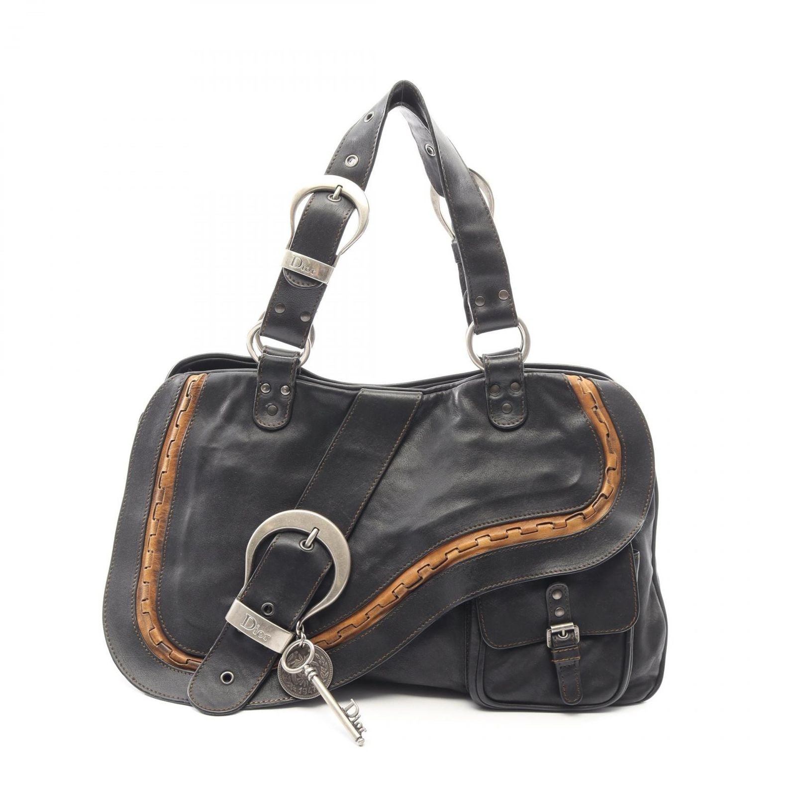 Dior Handbag Gaucho Black Leather Hand